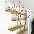 Tree Branch Floating Corner Shelf Solid Wood For Book Lover Gift
