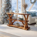 Mid-Century Live Edge Wooden Console Table, Solid Timber Slab Entryway Table, Sleek Hallway Foyer Table
