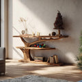 Handcrafted Live Edge Entryway Table, Solid Wood Slab Console Table, Rustic Behind Sofa Table for Hallway