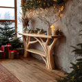 Farmhouse Solid Wood Console Table, Rustic Entryway Foyer Table, Behind Sofa Wood Display Table for Living Room