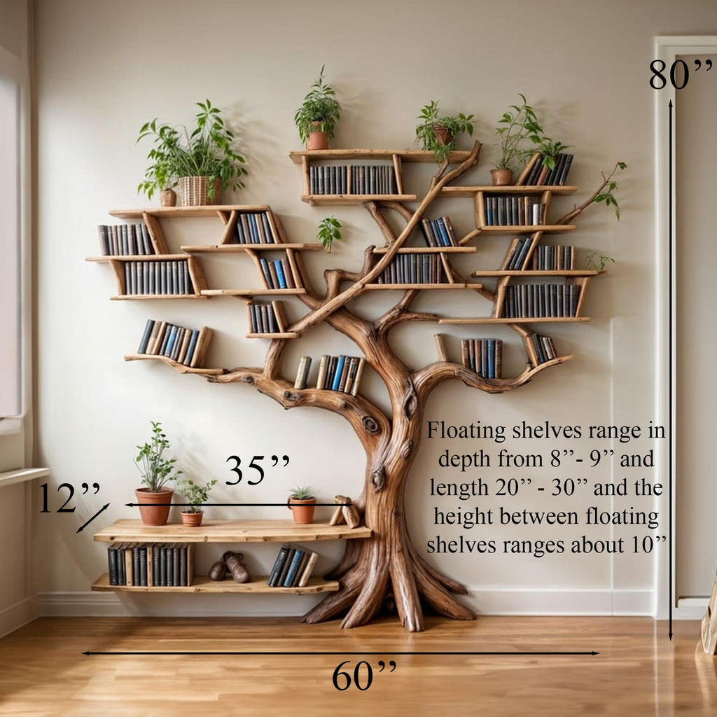 Tree Bookshelf Solid Wood Bookcase