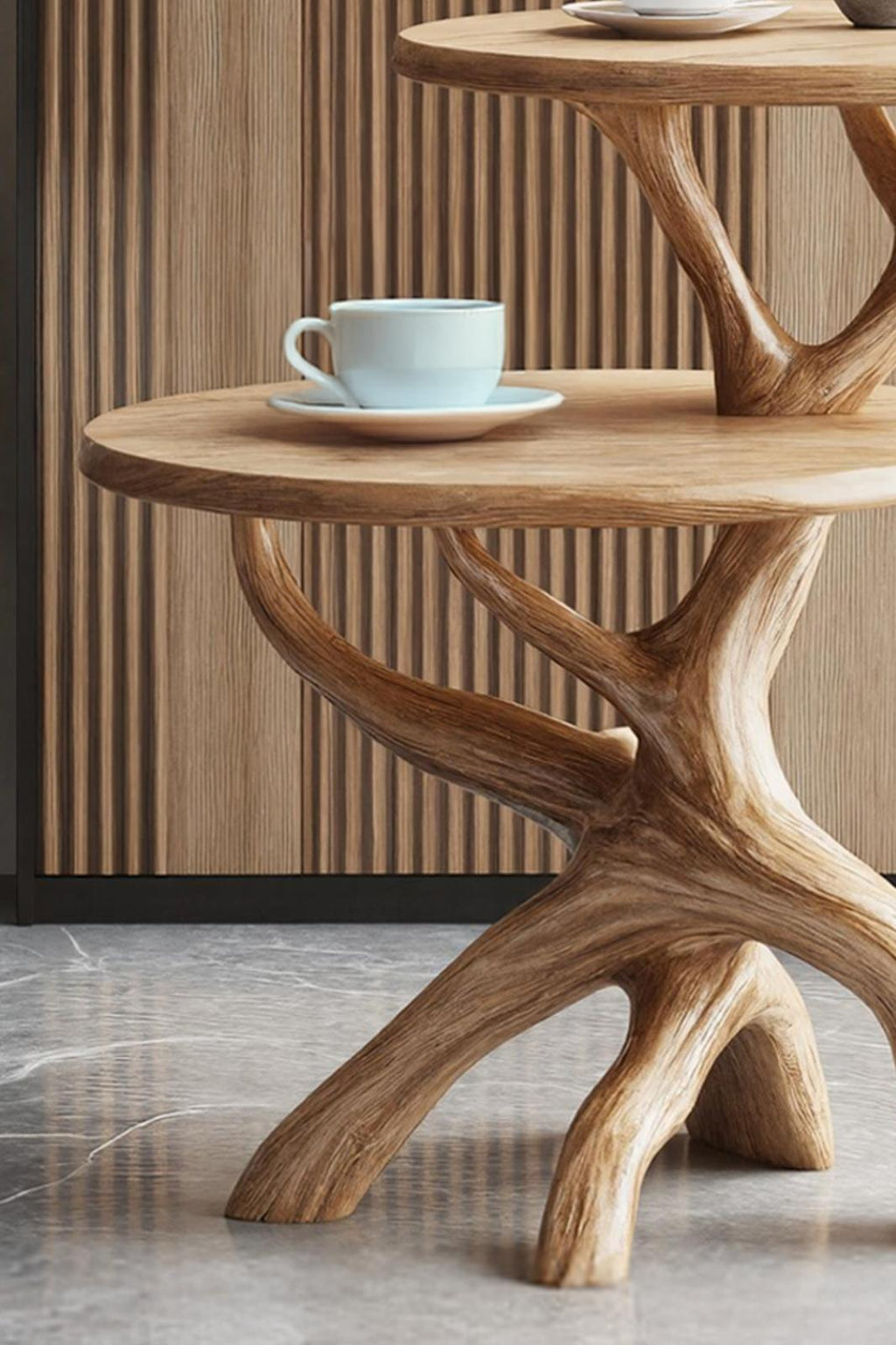 Handcrafted Round End Table, Solid Wood Entryway Accent Side Table, Minimalist Living Room Decor