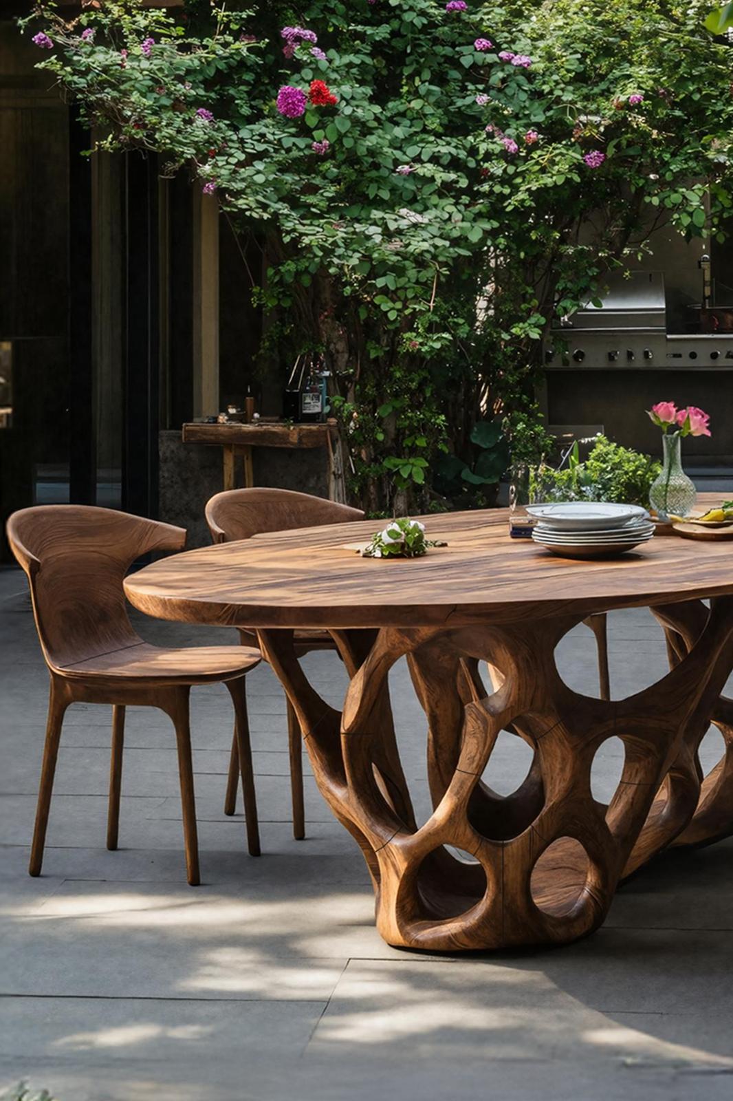 Rustic Solid Wood Kitchen Table, Handcrafted Live Edge Dining Table for Warm Wooden Home Decor Theme, Custom Table