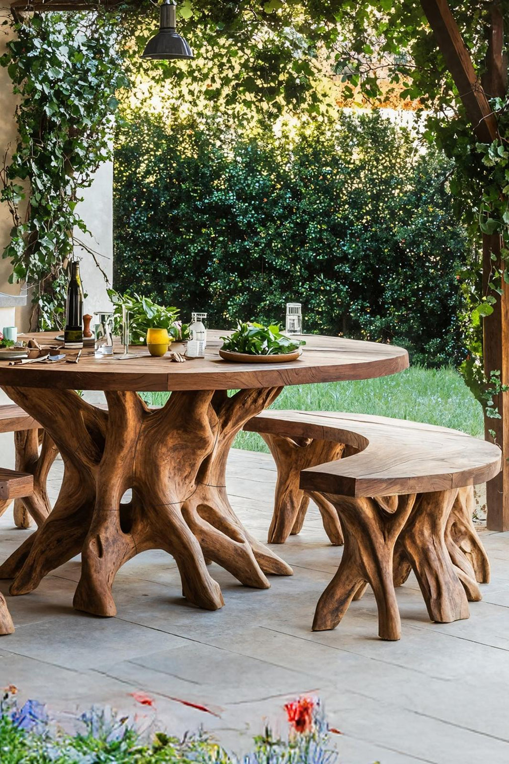 Spry Interior Rustic Solid Wood Kitchen Table, Live Edge Dining Table for Natural Living Room Decor, Custom Handcrafted Furniture, SILDTTRDN007