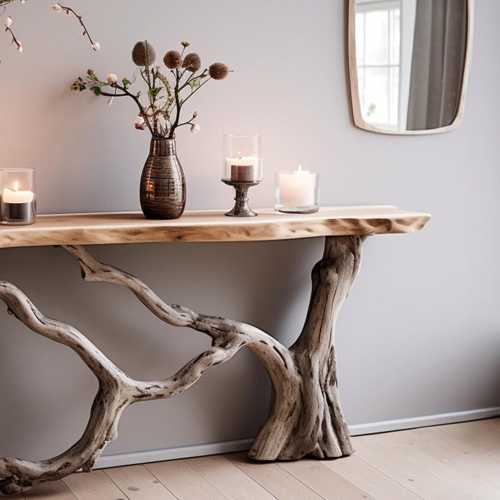 Floating Live Edge Side Table Handcrafted For Natural Spaces