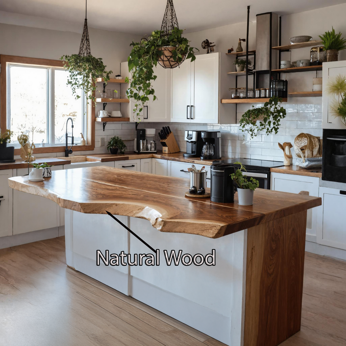 Rustic Solid Wood Kitchen Tabletop For Cozy Kitchen Decor