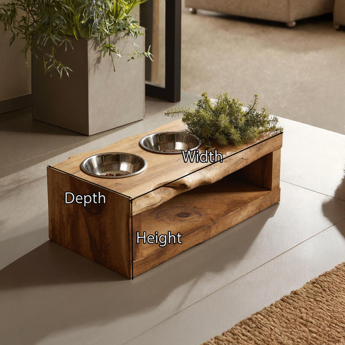 Farmhouse Dog Feeding Stand Rustic Dog Space