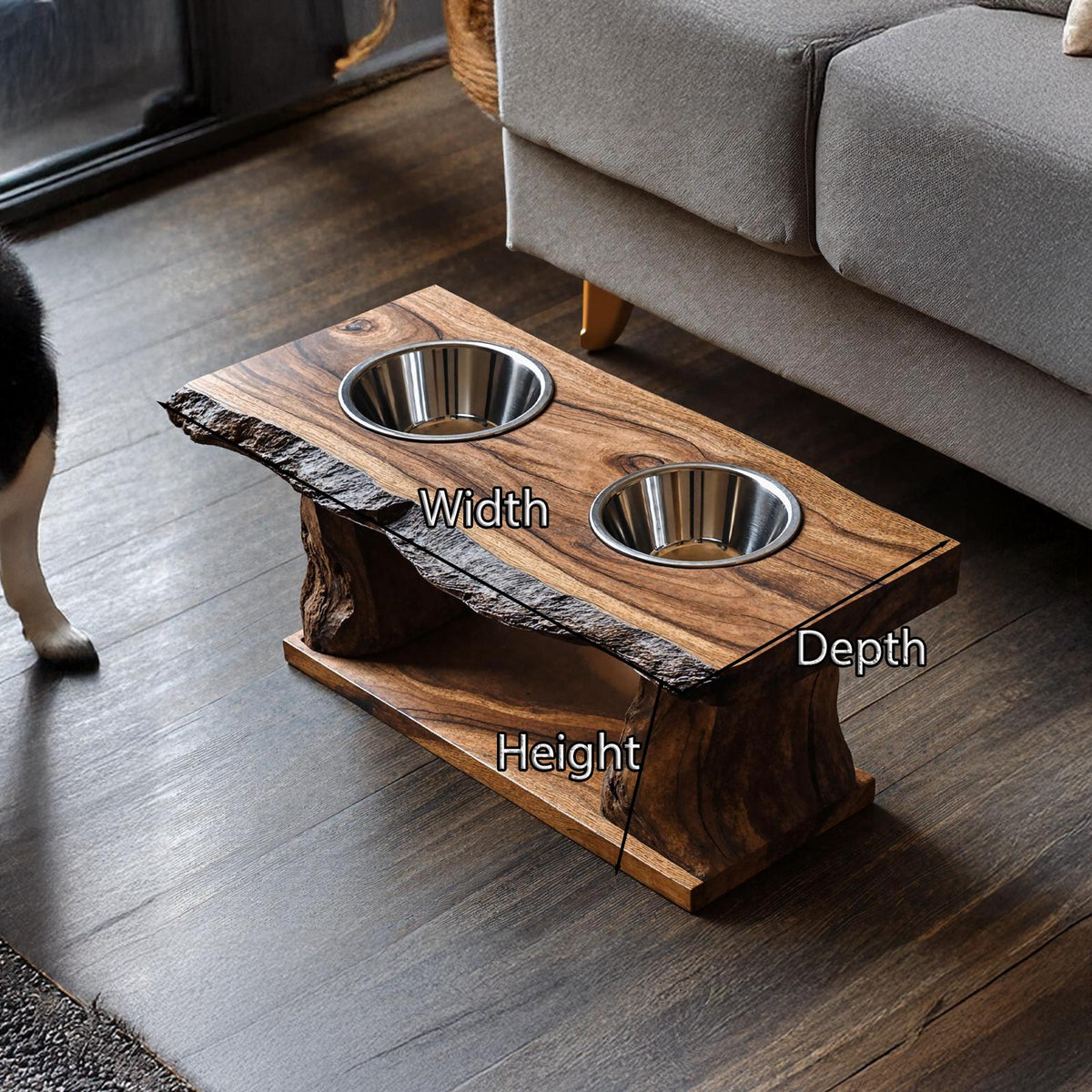Farmhouse Dog Feeding Stand Kitchen Decor