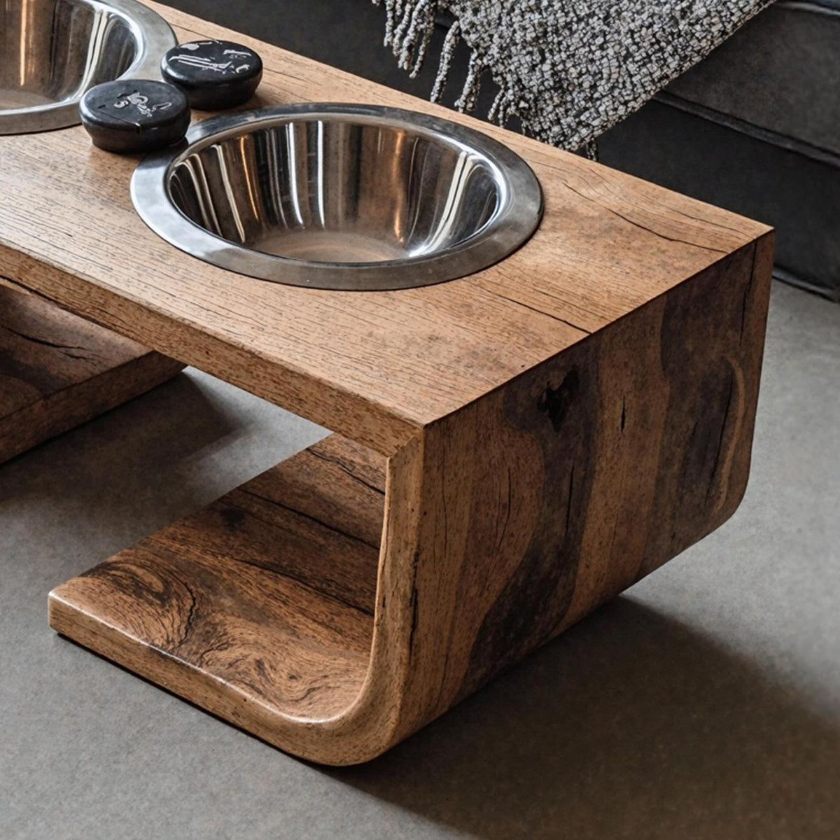Mid Century Dog Bowl Stand For Living Room