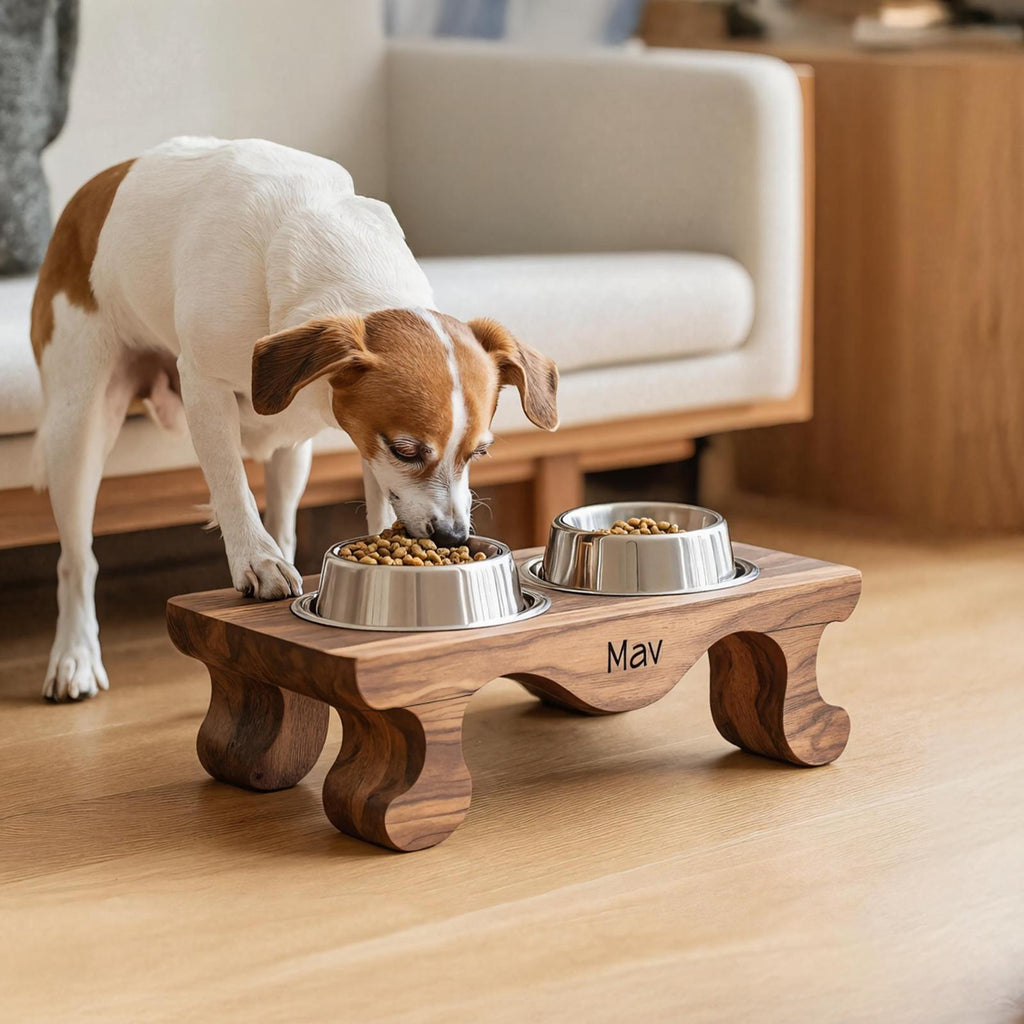 Handcrafted Feeding Stand For Dog Kitchen Corner