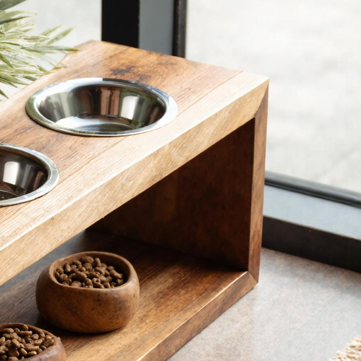 Handcrafted Pet Bowl Holder Pet Food Area