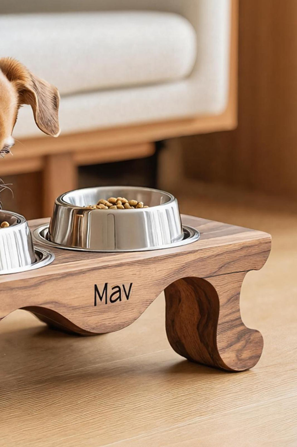 Handcrafted Feeding Stand For Dog Kitchen Corner