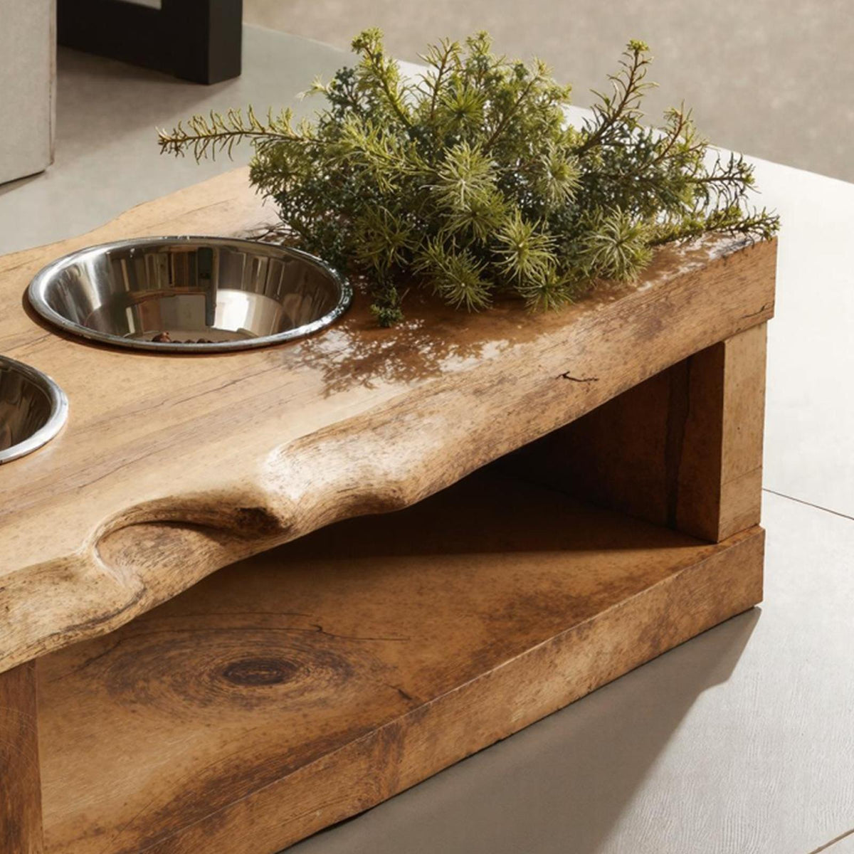 Farmhouse Dog Feeding Stand Rustic Dog Space
