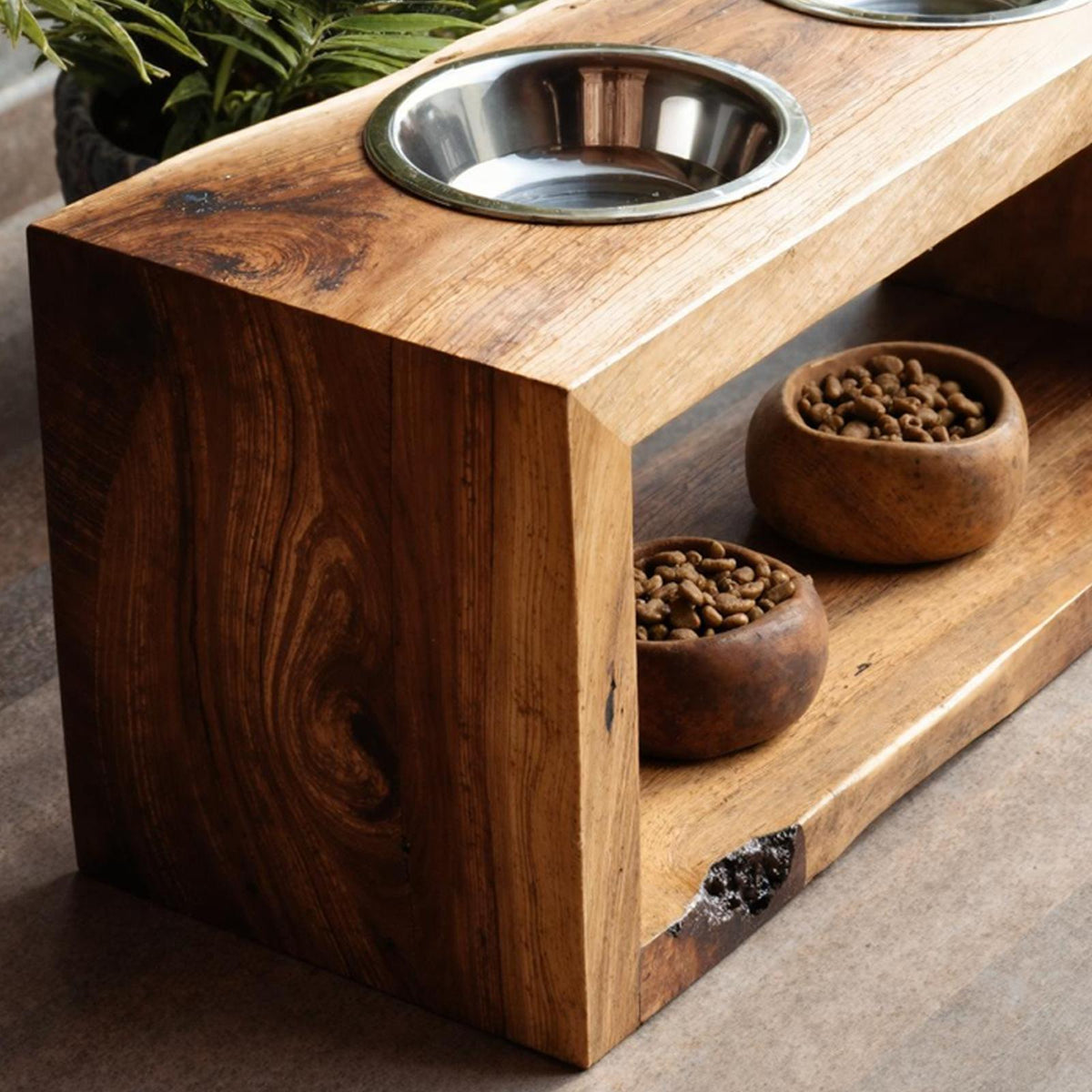 Handcrafted Pet Bowl Holder Pet Food Area