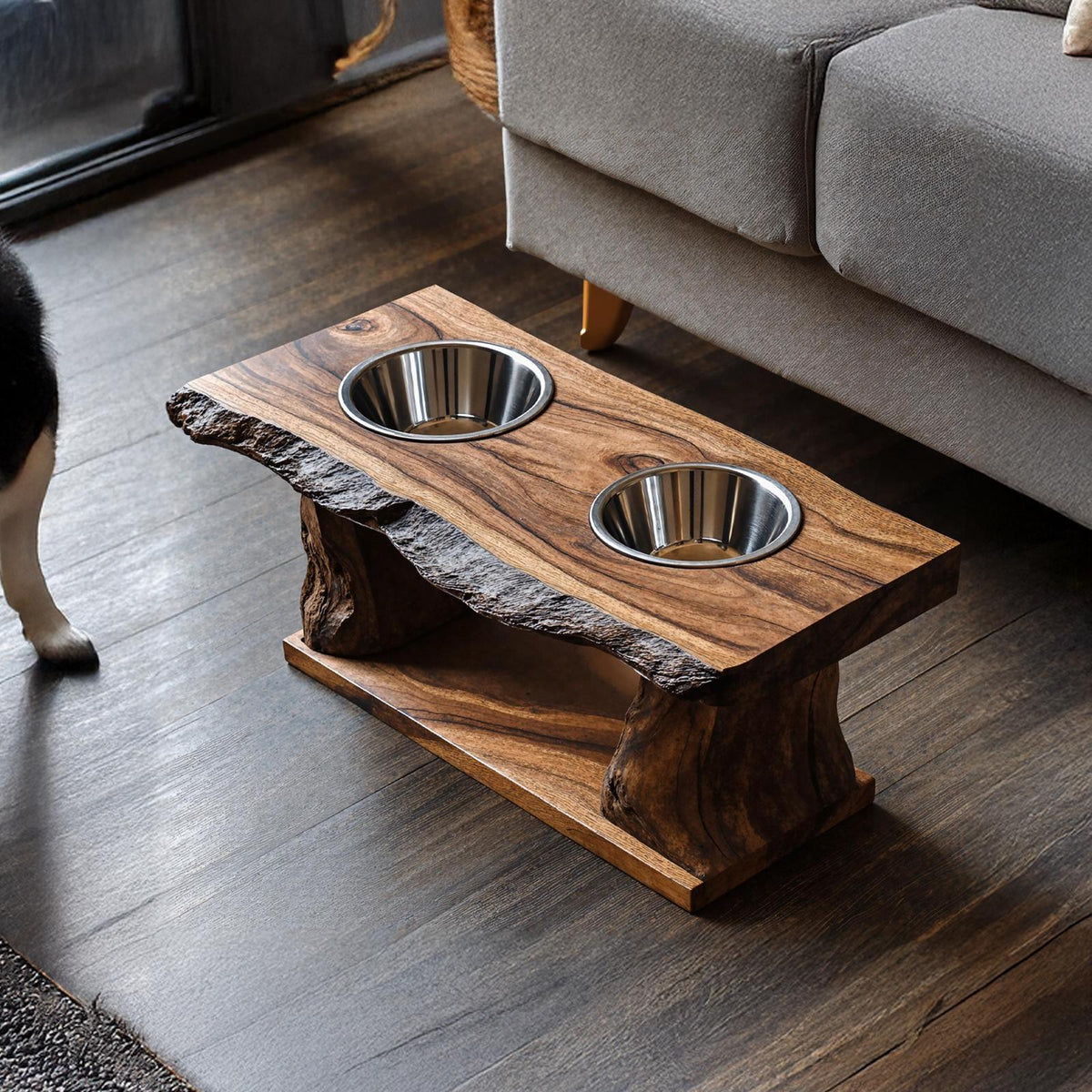 Farmhouse Dog Feeding Stand Kitchen Decor