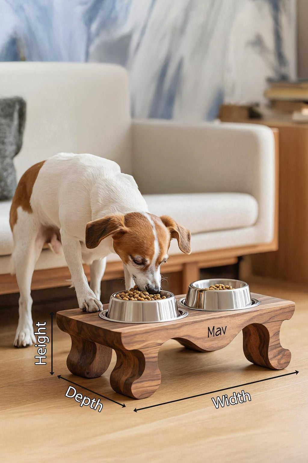 Handcrafted Feeding Stand For Dog Kitchen Corner