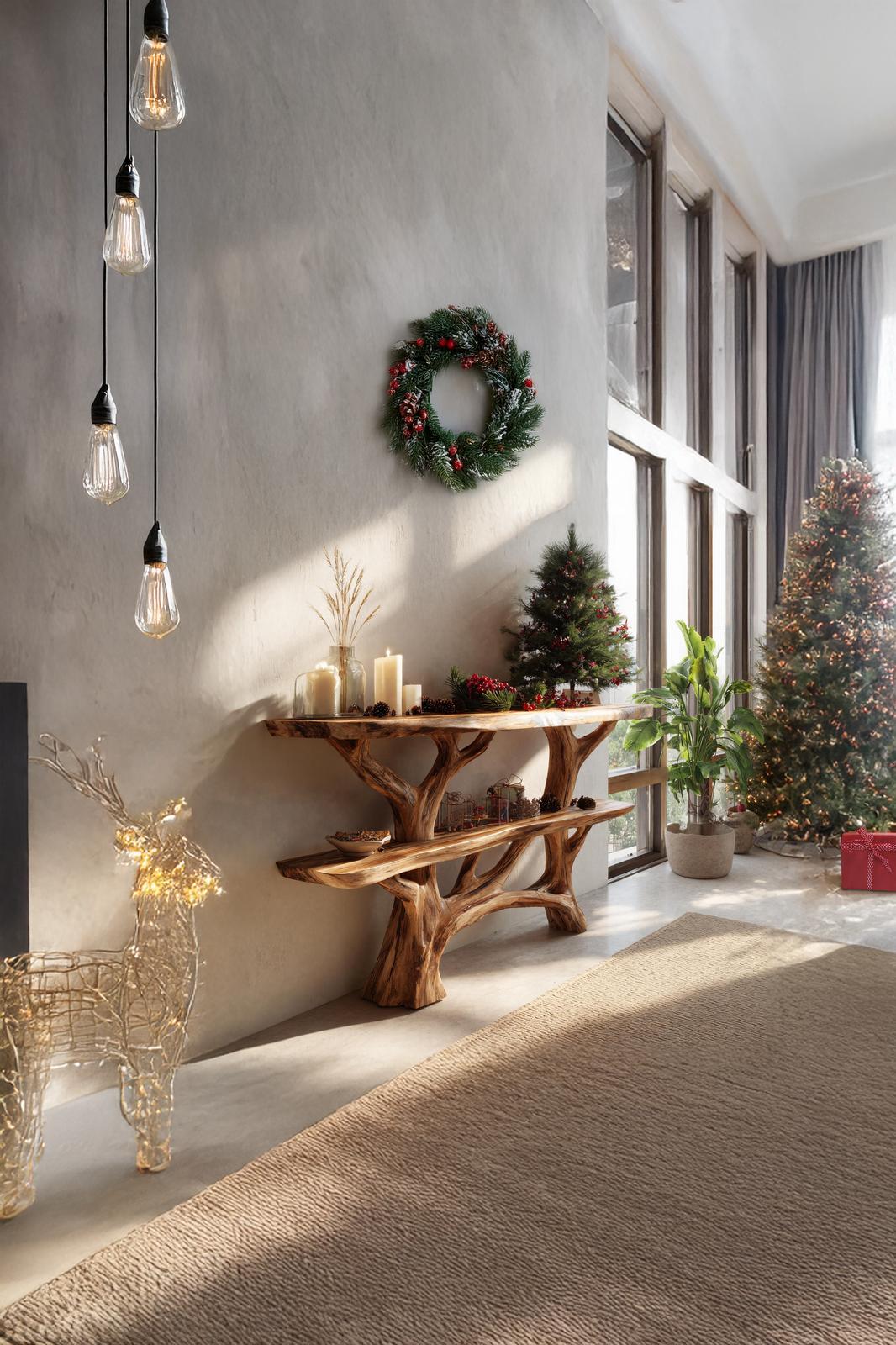 Modern Farmhouse Solid Wood Console Table, Contemporary Entryway Foyer Table, Wooden Behind Sofa Table