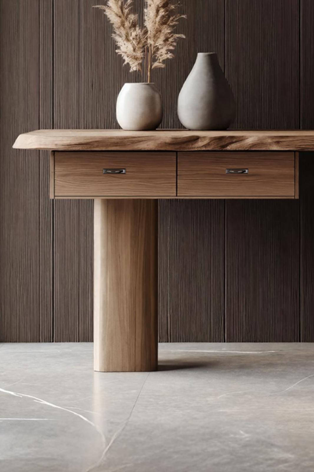 Mid Century Wood Console Table, Minimalist Bedroom Decor Accent Hallway Sofa Table, Model