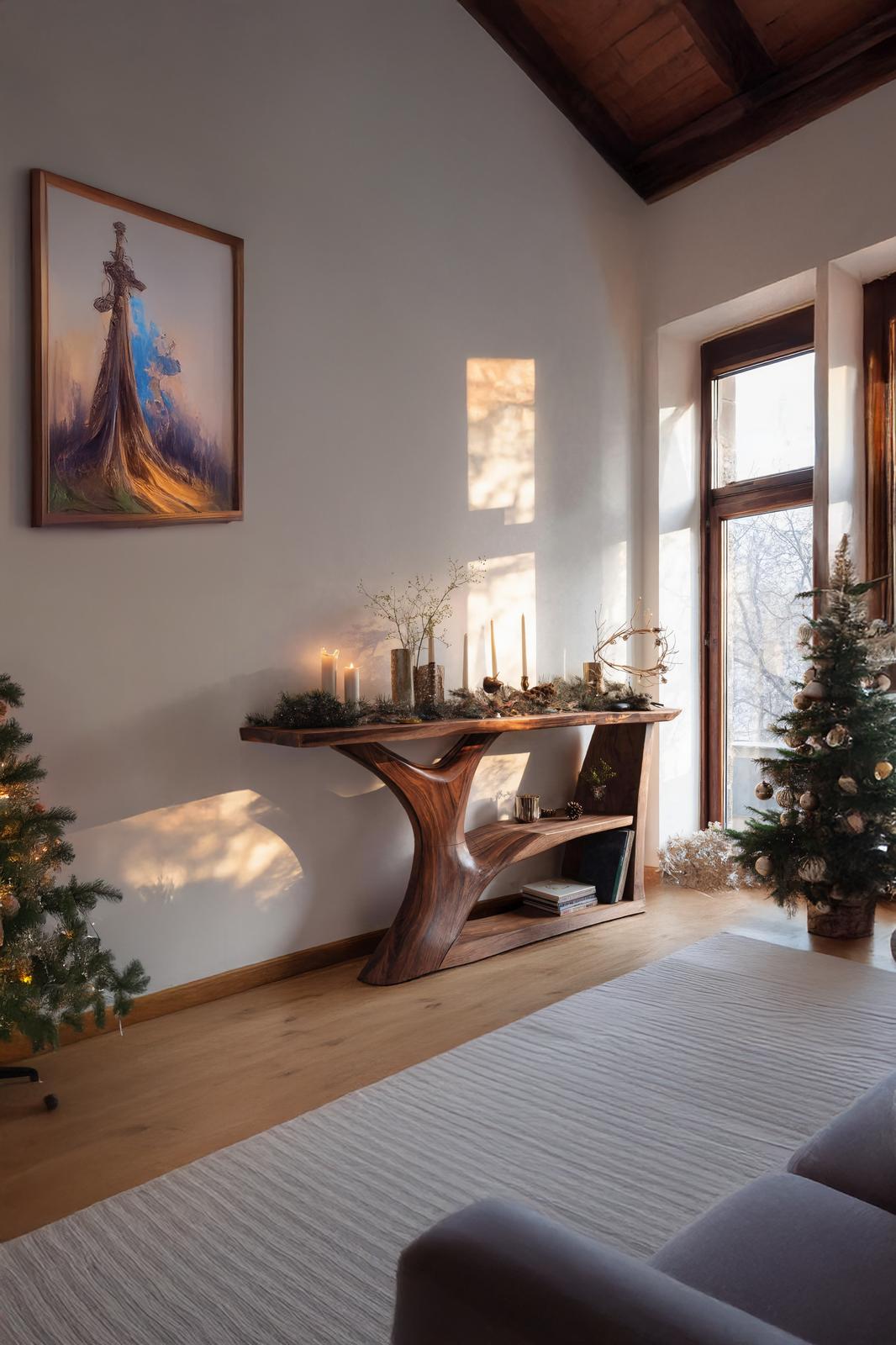 Modern Wooden Console Table, Solid Hardwood Entryway Foyer Table, Contemporary Behind Sofa Accent Table