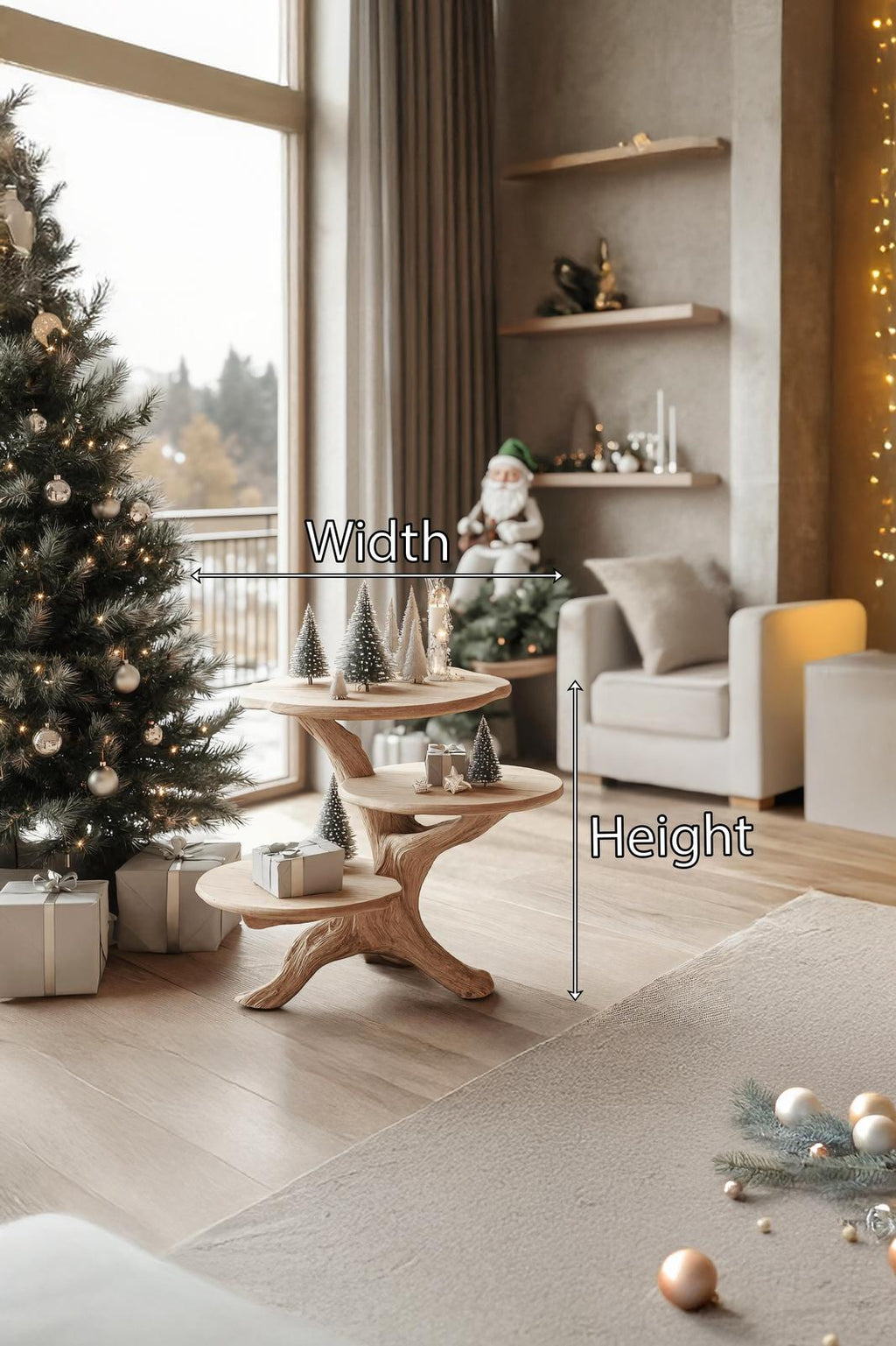 Rustic Solid Wood End Table, Natural Edge Side Table, Farmhouse Entryway Display Stand, Wooden Living Room Accent