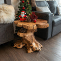 Handcrafted Live Edge End Table Christmas Decor