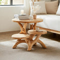 Rustic Live Edge Solid Wood End Table, Handcrafted Farmhouse Side Table & Nightstand for Entryway