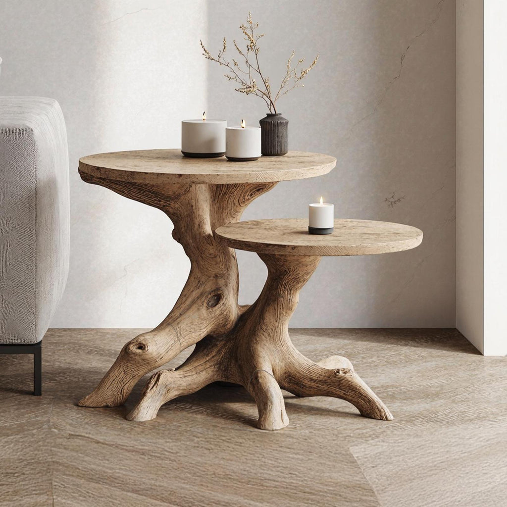 Mid Century Solid Wood End Table For Living Room