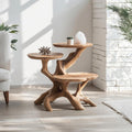 Farmhouse Solid Wood End Table For Living Room
