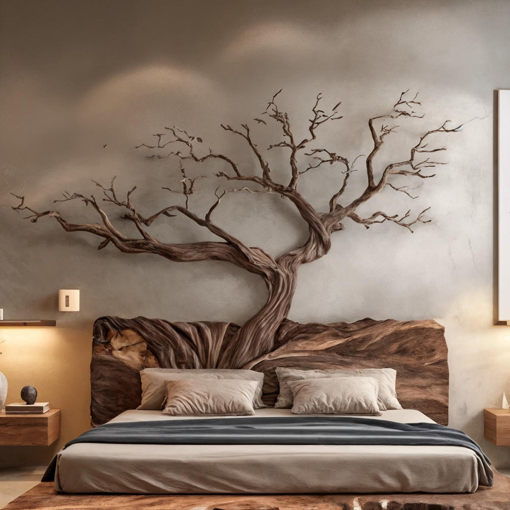 Rustic Sculptural Wall Headboard Art For Bedroom And Master Suite