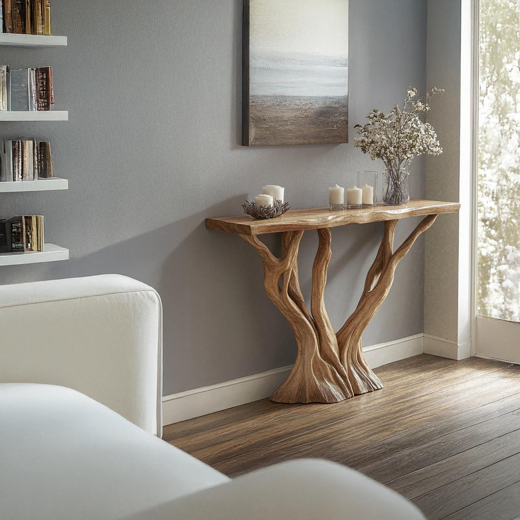 Natural Wood Console Table for Modern Entryways