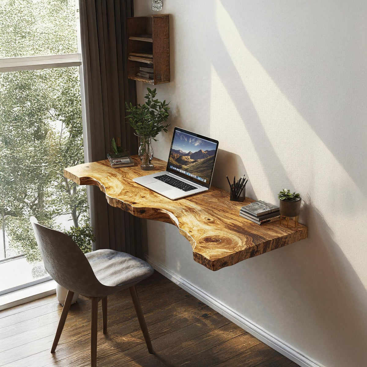Vintage Wooden Floating Table For Classic Interior Refinement