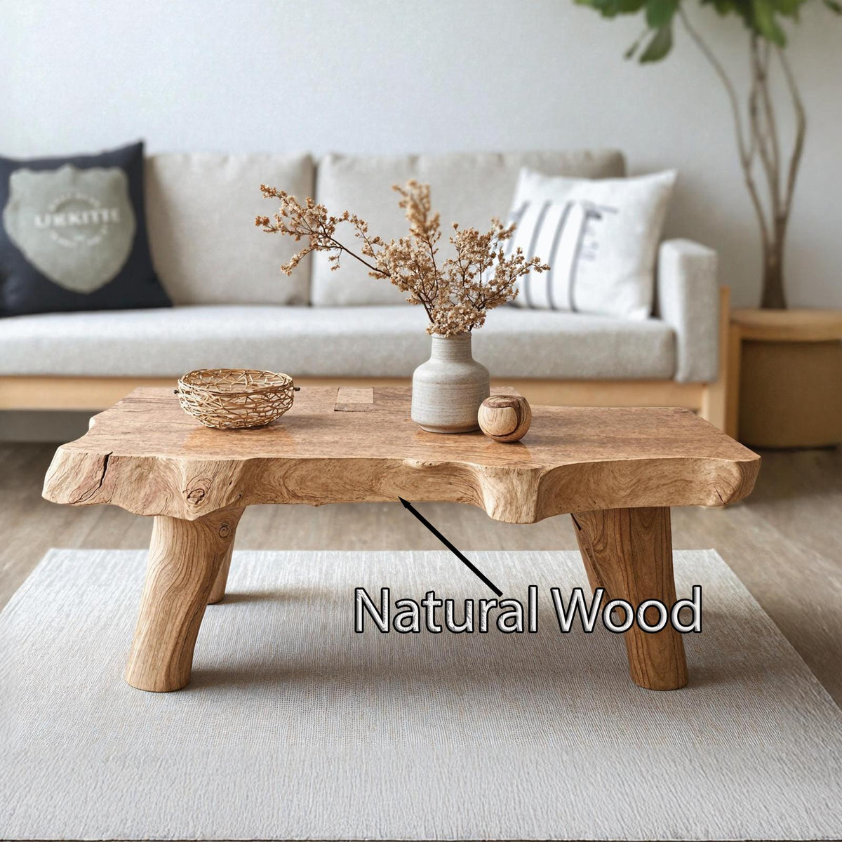 Vintage Solid Wood Coffee Table For Entryway Decor