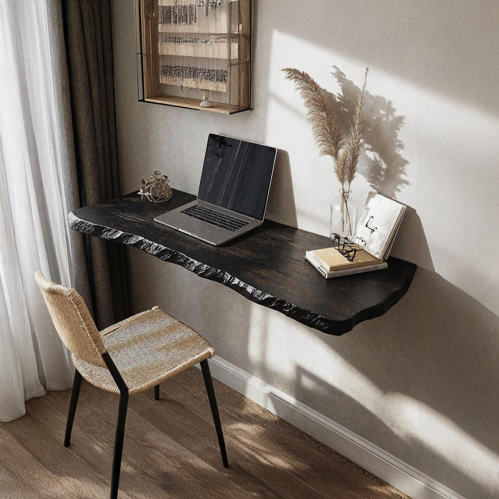 Vintage Wooden Floating Table For Elegant Living Room Setup