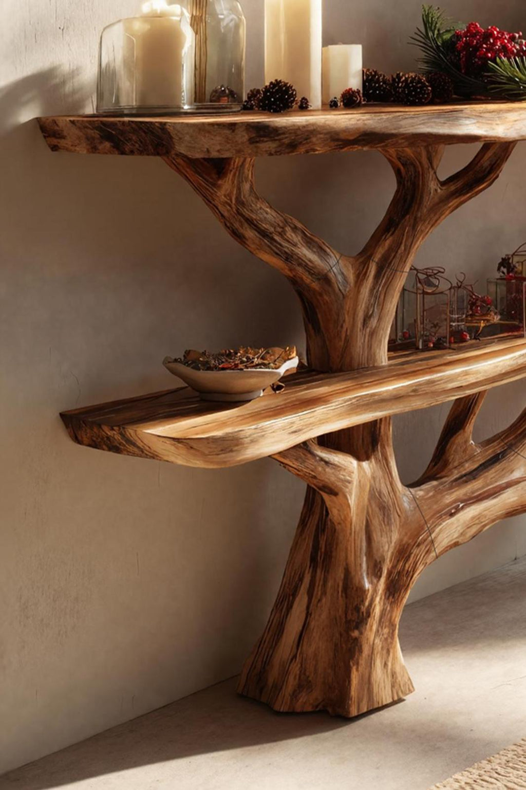 Modern Farmhouse Solid Wood Console Table, Contemporary Entryway Foyer Table, Wooden Behind Sofa Table