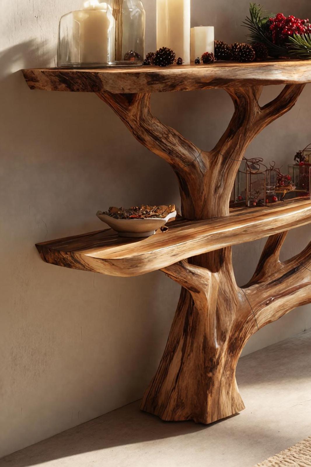 Modern Farmhouse Solid Wood Console Table, Contemporary Entryway Foyer Table, Wooden Behind Sofa Table