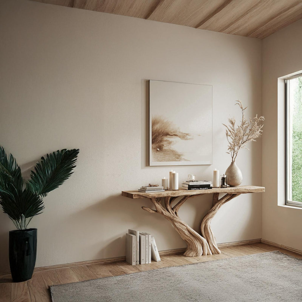 Handcrafted Live Edge Console Table For Rustic Home Decor