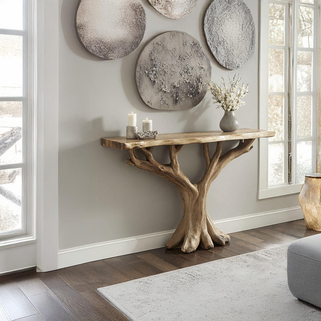 Handcrafted Rustic Console Table For Entryway