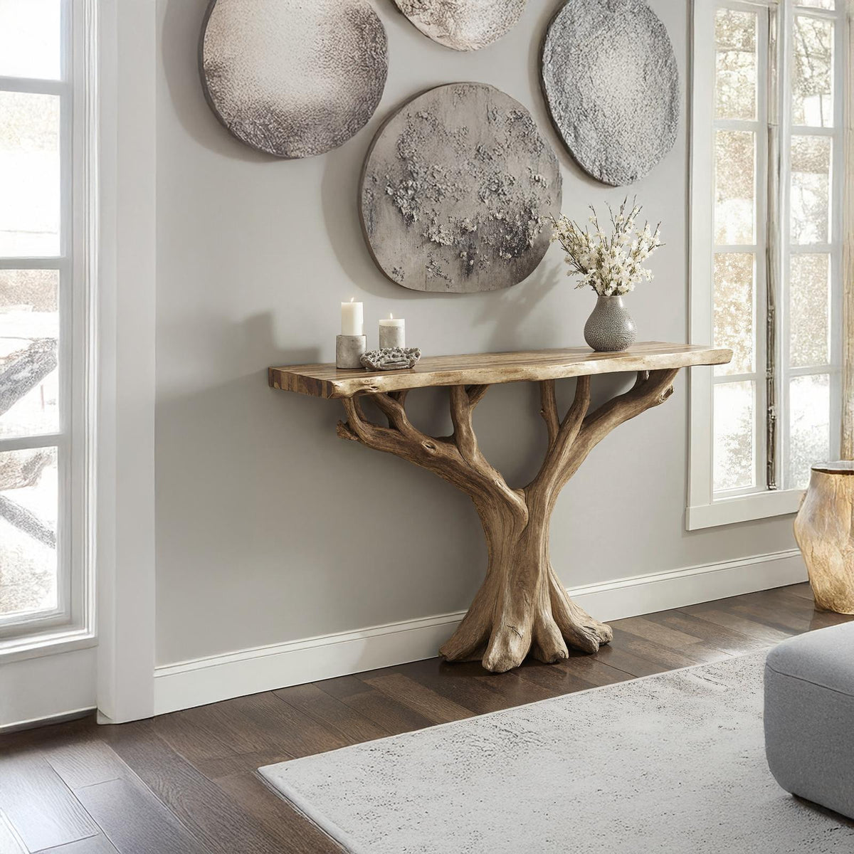Handcrafted Rustic Console Table For Entryway
