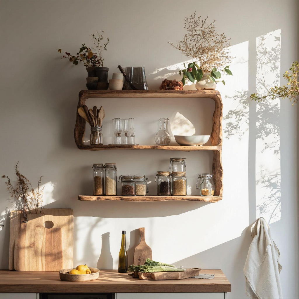 Rustic Solid Wood Kitchen Storage For Kitchen Decor