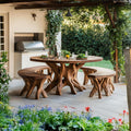Spry Interior Rustic Solid Wood Kitchen Table, Live Edge Dining Table for Natural Living Room Decor, Custom Handcrafted Furniture, SILDTTRDN007