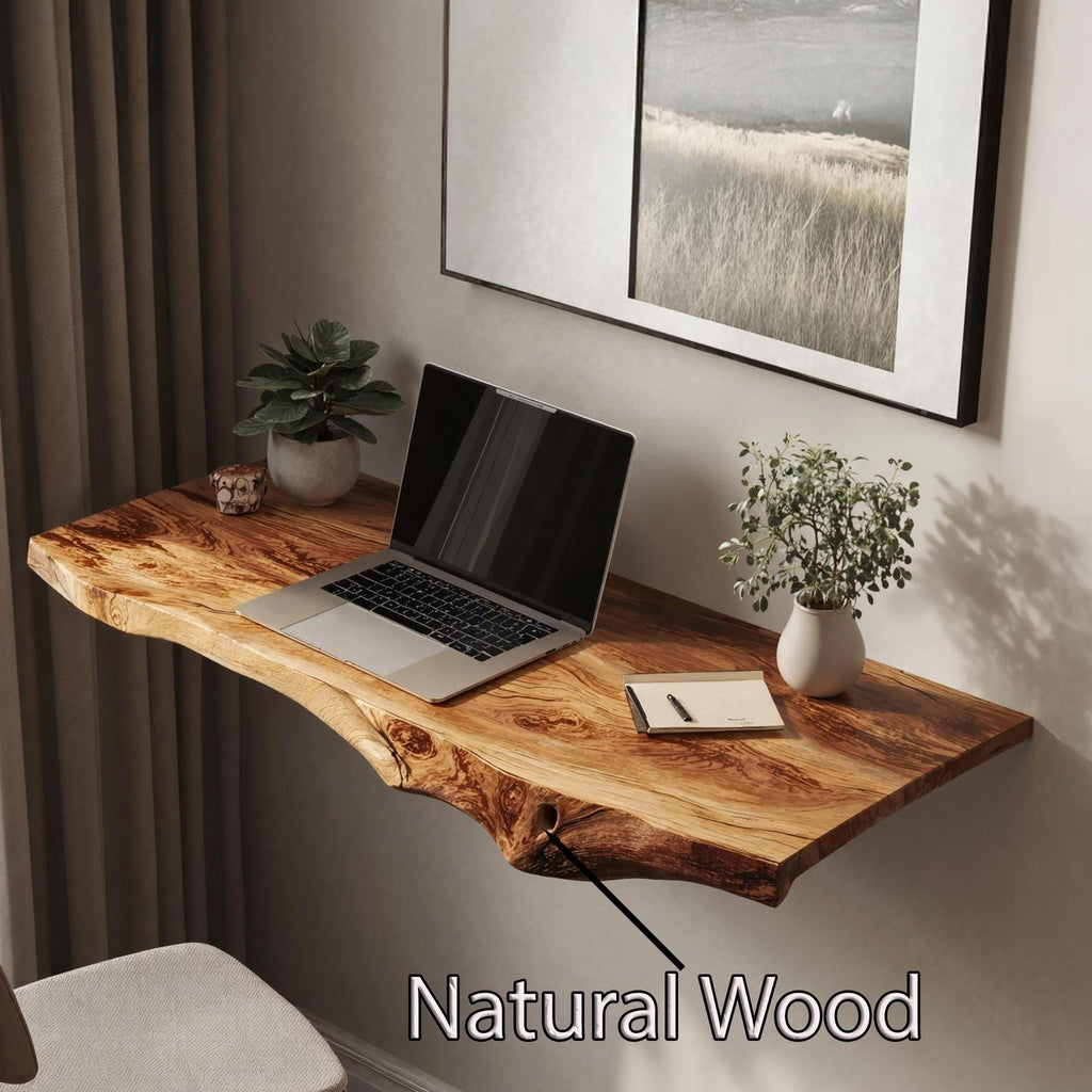 Farmhouse Solid Wood Floating Desk For Relaxed Home Environment