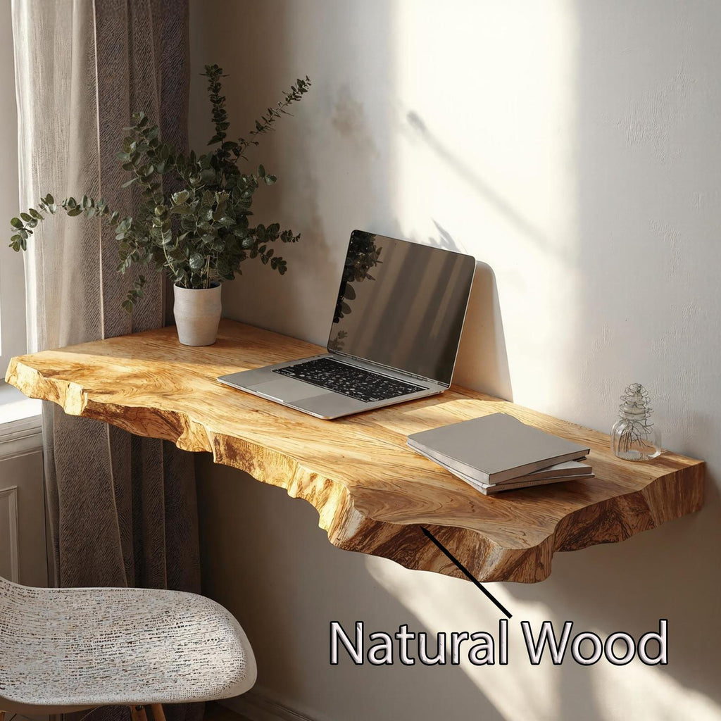 Farmhouse Solid Wood Floating Desk For Cozy And Functional Spaces
