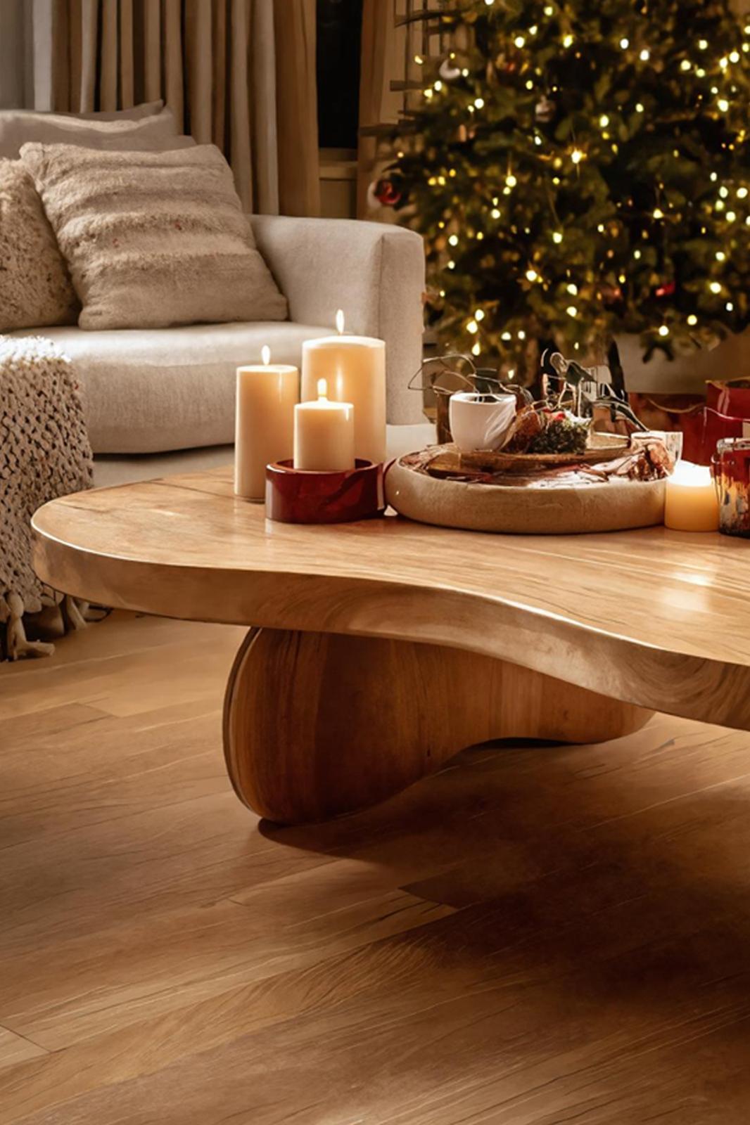 Spry Interior Mid-Century Modern Wooden Coffee Table, Solid Timber Cocktail Table, Minimalist Living Room Accent Furniture SILDTTRCCF003
