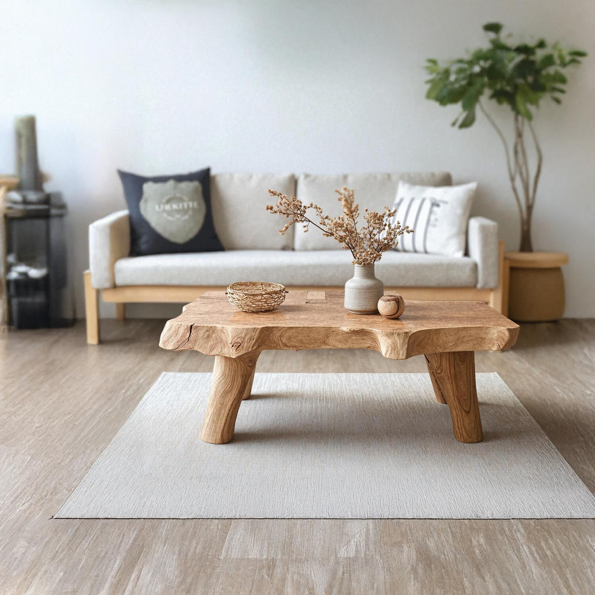 Vintage Solid Wood Coffee Table For Entryway Decor