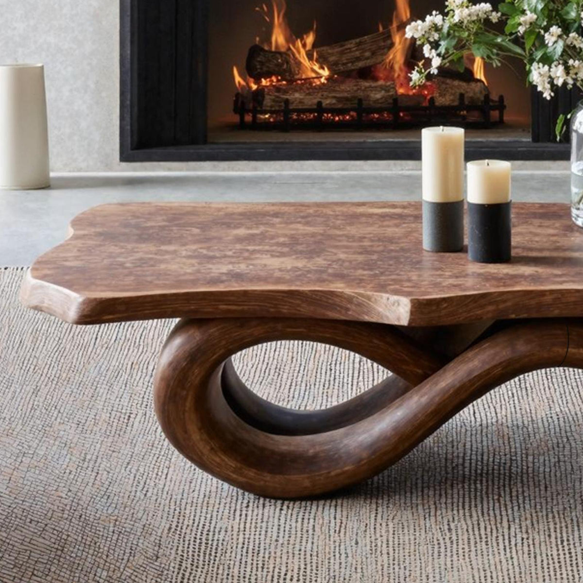 Spry Interior Mid Century Solid Wood Coffee Table, Handcrafted Retro Low Center Table for Living Room Home Furniture, SILDTTNCF022