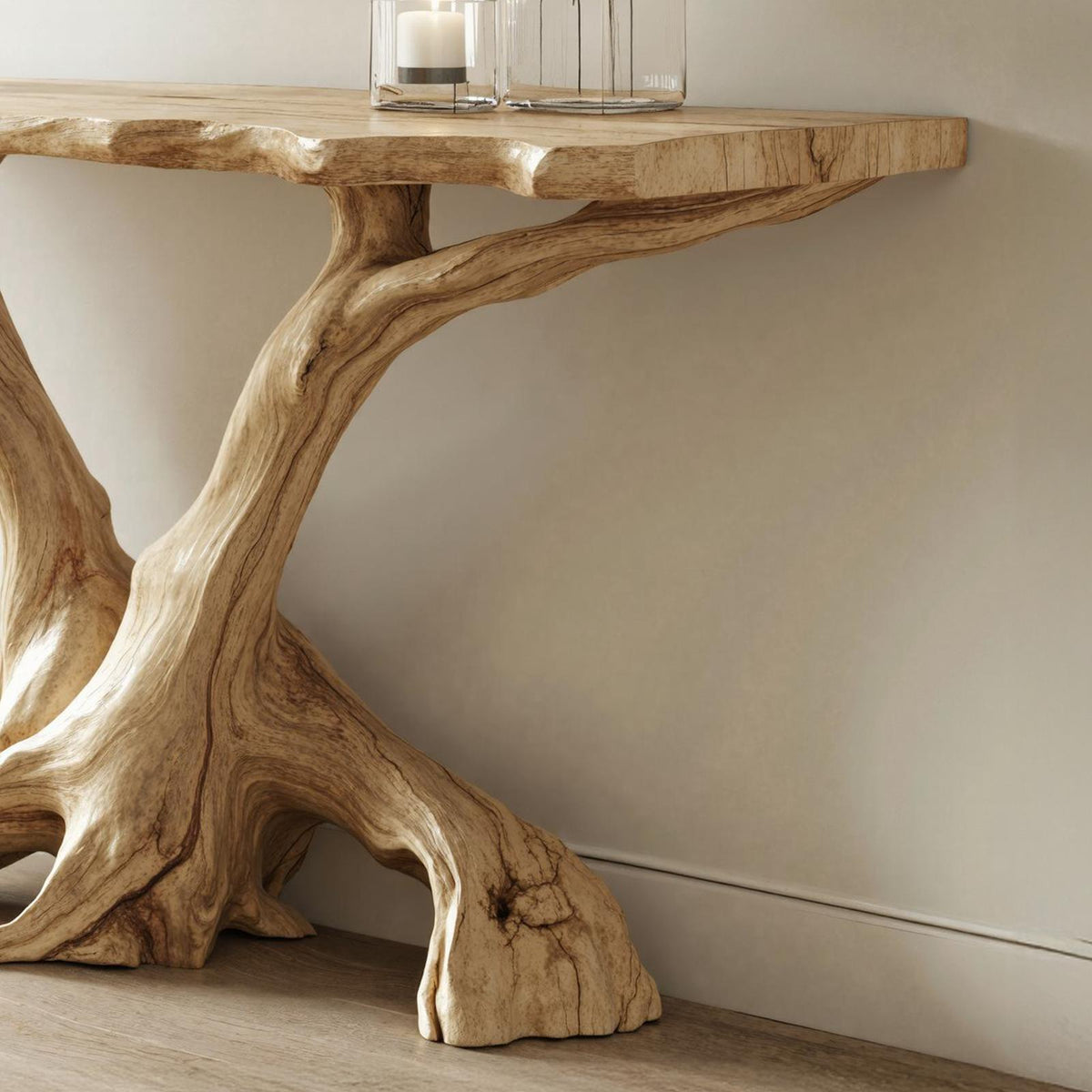 Rustic Wood Console Table For Hallway Decor