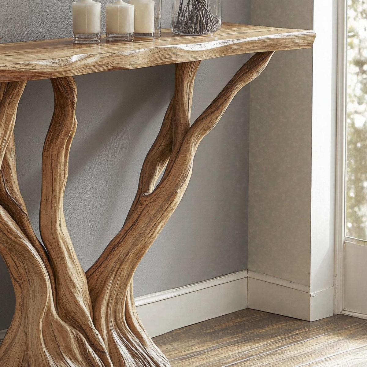 Natural Wood Console Table for Modern Entryways