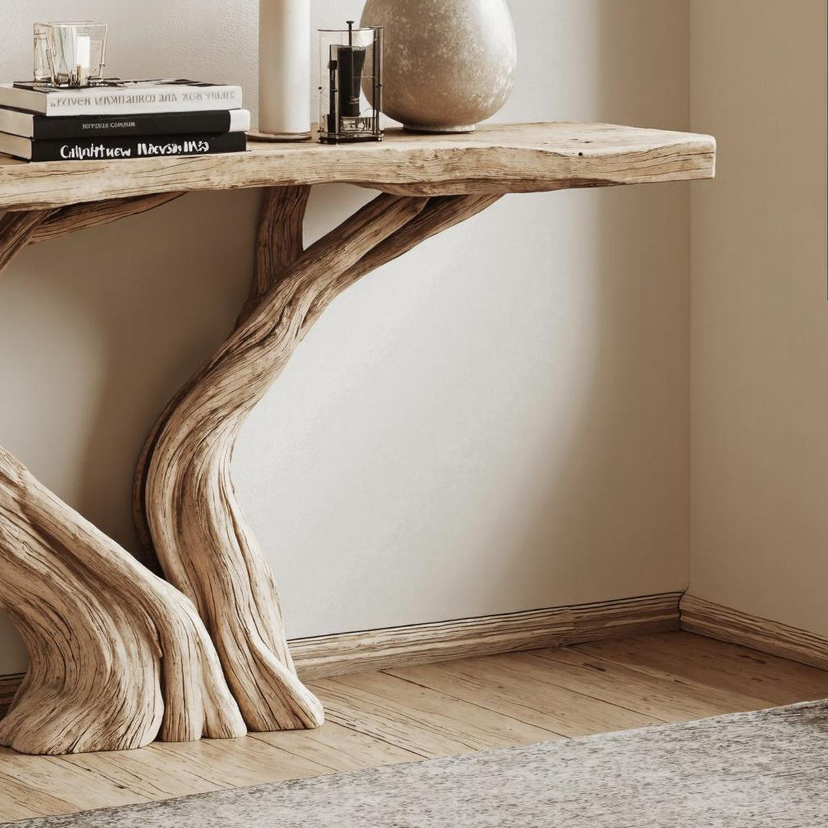 Handcrafted Live Edge Console Table For Rustic Home Decor