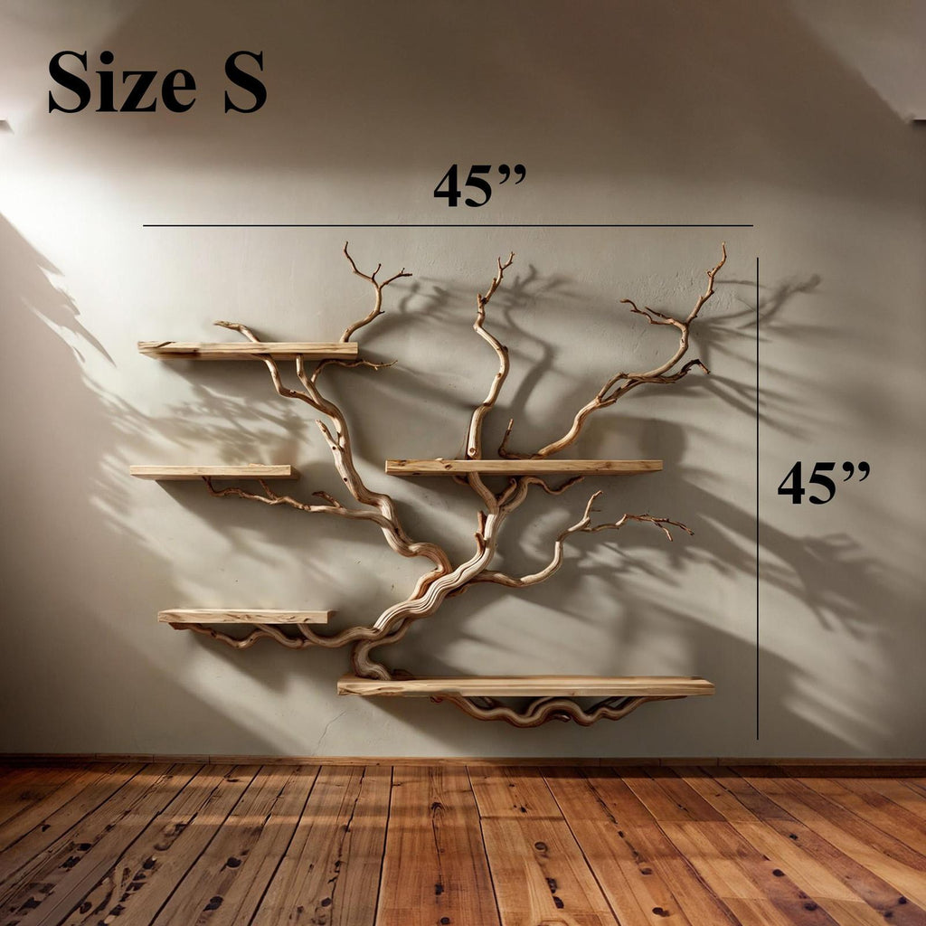 Tree Bookshelf Floating Shelves Driftwood Branch