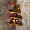 Floating Corner Shelf Xmas Walnut Floating Shelf Christmas Decor